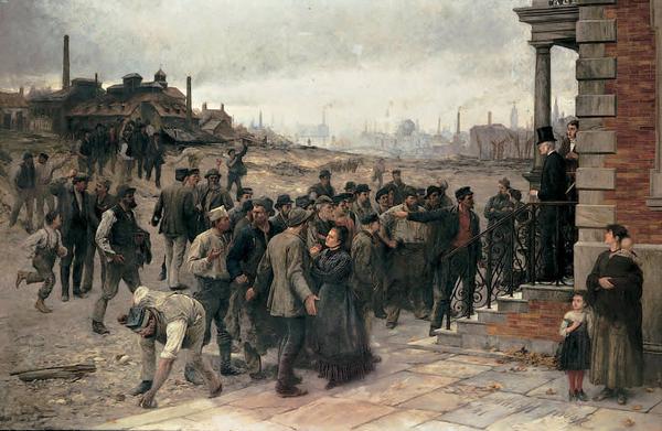 pintura "la huelga" 1850, de  R.Koehler